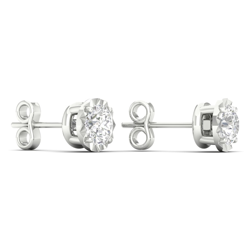 Main Image 2 of 9ct White Gold 0.10ct Diamond Stud Earrings