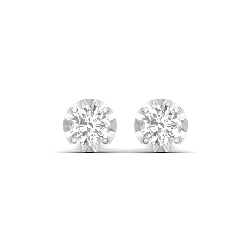 Main Image 3 of 9ct White Gold 0.10ct Diamond Stud Earrings