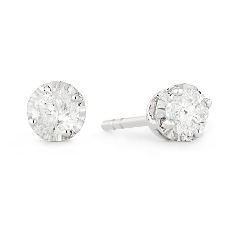 9ct White Gold 0.25ct Diamond Illusion Set Stud Earrings