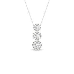 9ct White Gold 0.50ct Diamond 3 Stone Pendant