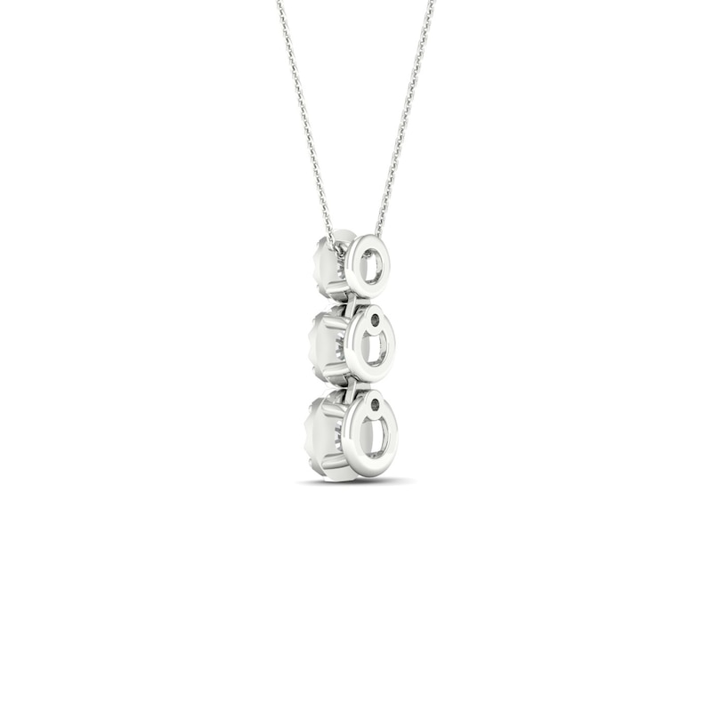 Main Image 3 of 9ct White Gold 0.50ct Diamond 3 Stone Pendant