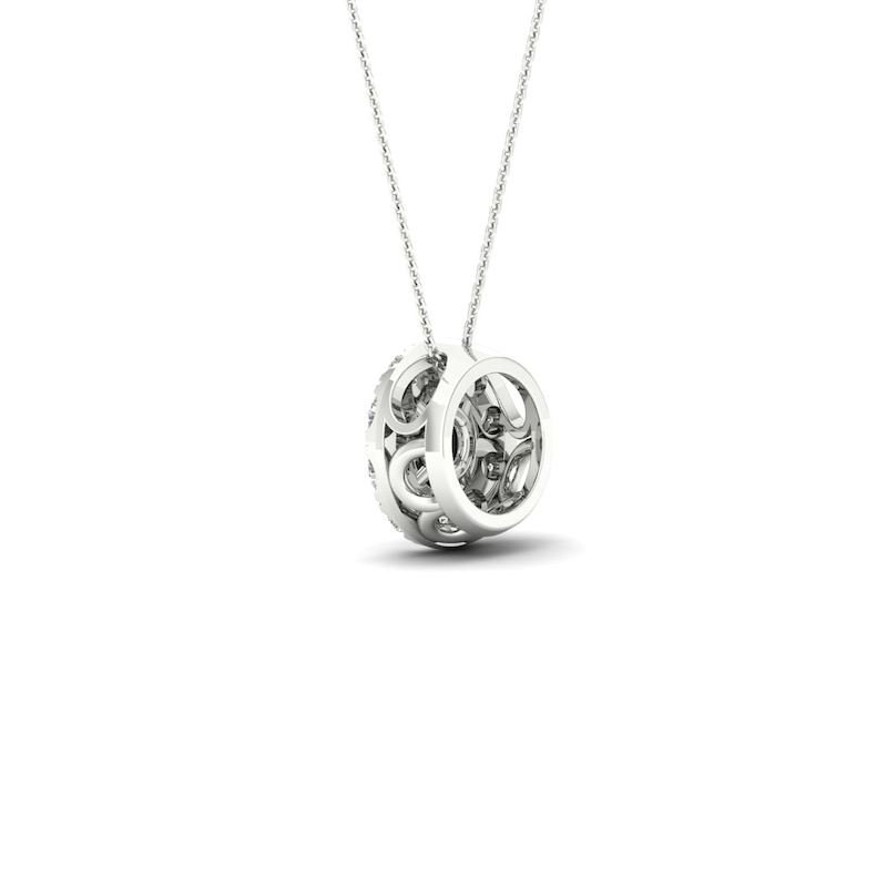 Main Image 2 of 9ct White Gold 0.25ct Total Diamond Halo Pendant