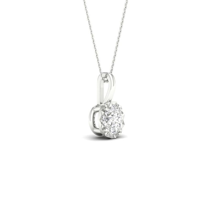 Main Image 3 of 9ct White Gold 0.25ct Diamond Solitaire Pendant