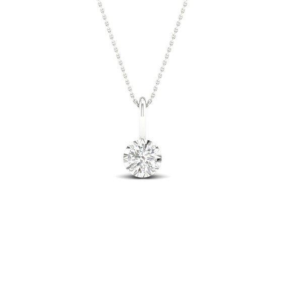 9ct White Gold 0.10ct Diamond Solitaire Pendant