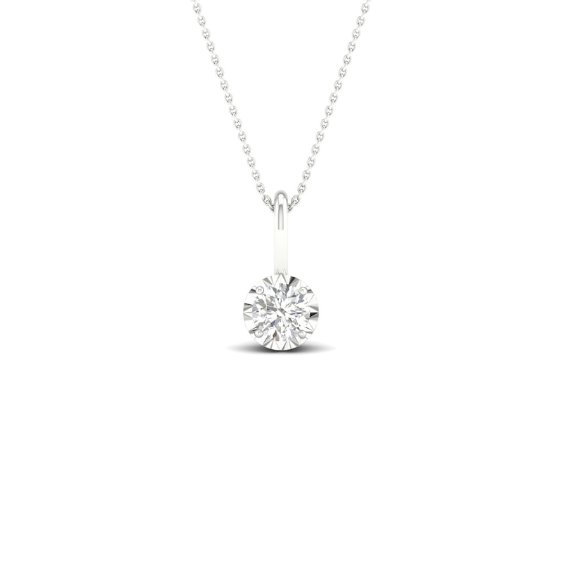 Main Image 1 of 9ct White Gold 0.10ct Diamond Solitaire Pendant