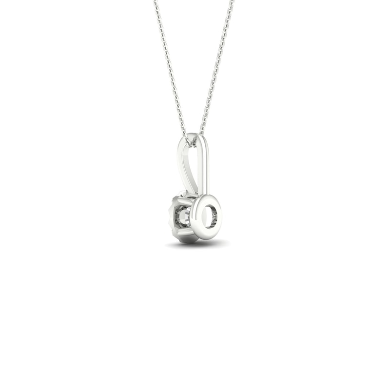 Main Image 2 of 9ct White Gold 0.10ct Diamond Solitaire Pendant