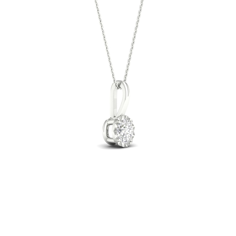 9ct White Gold 0.10ct Diamond Solitaire Pendant