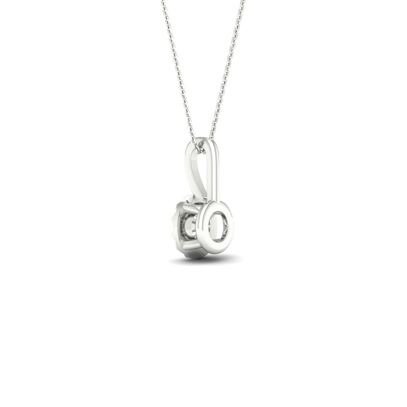 Main Image 2 of 9ct White Gold 0.15ct Diamond Illusion Set Solitaire Pendant