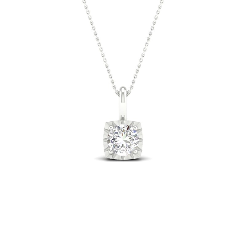 Main Image 1 of 9ct White Gold 0.25ct Diamond Square Pendant