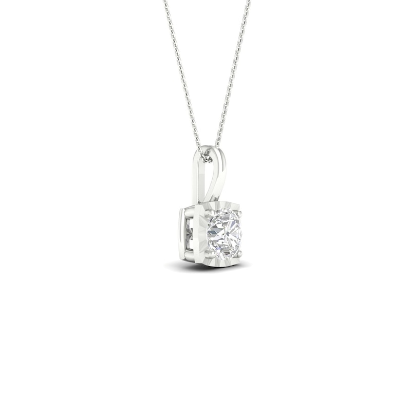 9ct White Gold 0.25ct Diamond Square Pendant