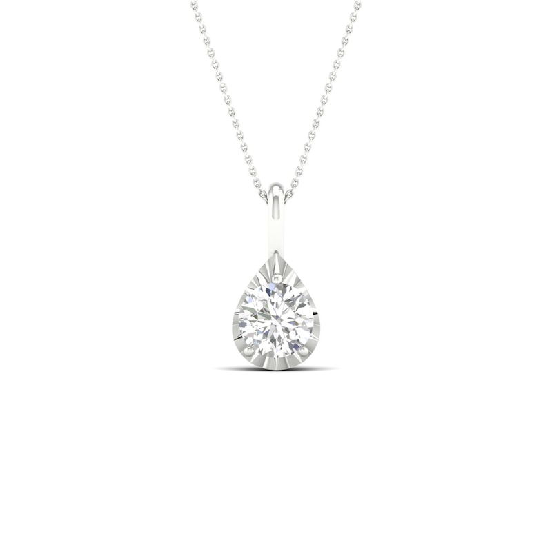 Main Image 1 of 9ct White Gold 0.25ct Diamond Pear Pendant