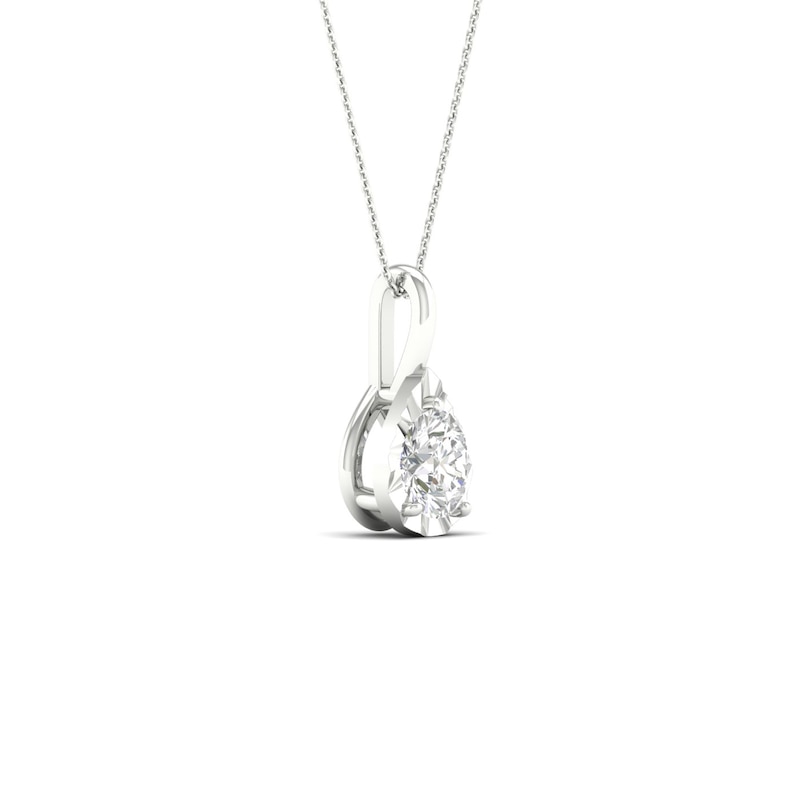 Main Image 3 of 9ct White Gold 0.25ct Diamond Pear Pendant