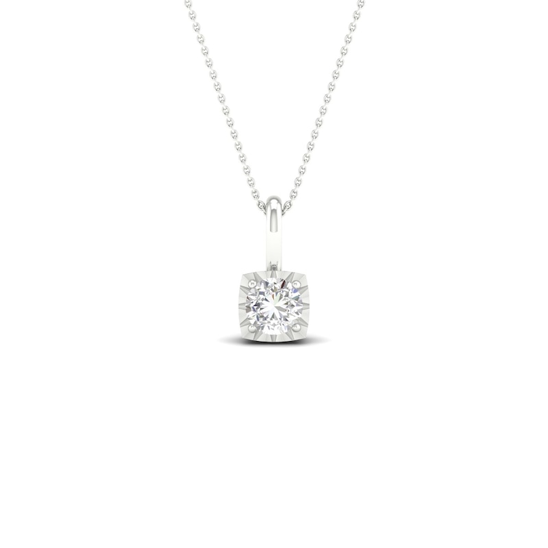 Main Image 1 of 9ct White Gold 0.10ct Diamond Square Pendant