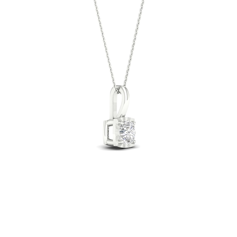 Main Image 3 of 9ct White Gold 0.10ct Diamond Square Pendant