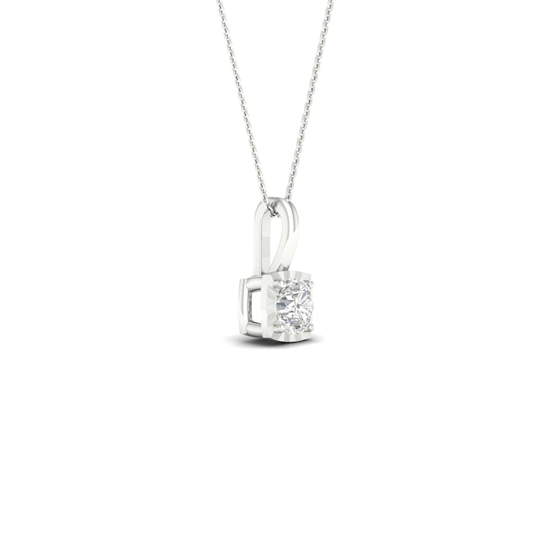 9ct White Gold 0.10ct Diamond Square Pendant