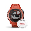 Thumbnail Image 1 of Garmin Instinct Solar GPS Flame Red Silicone Strap Smartwatch