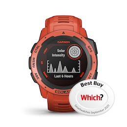 Garmin Instinct Solar GPS Flame Red Silicone Strap Smartwatch