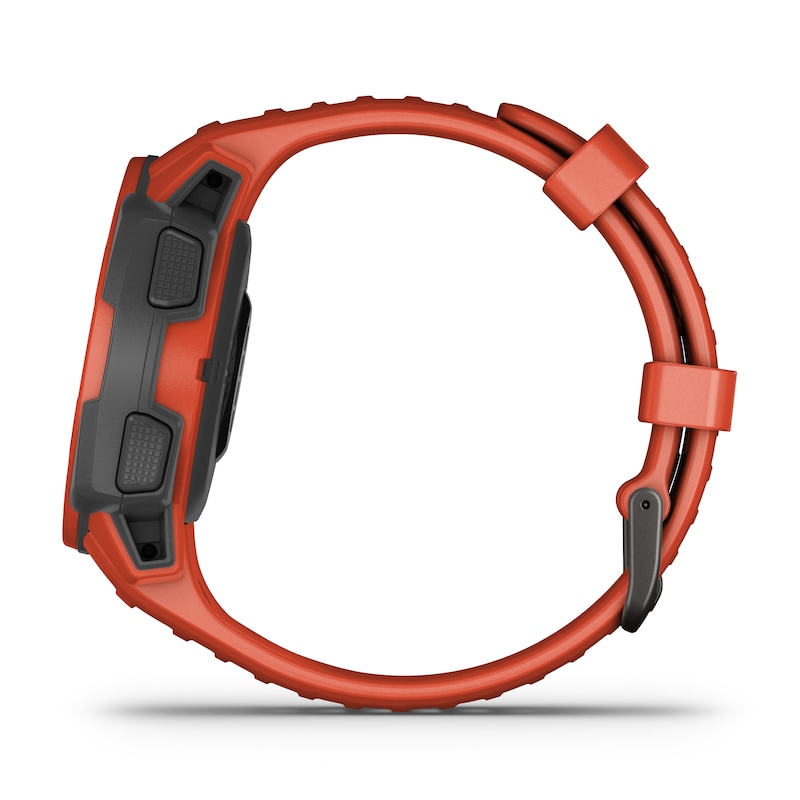 Main Image 3 of Garmin Instinct Solar GPS Flame Red Silicone Strap Smartwatch