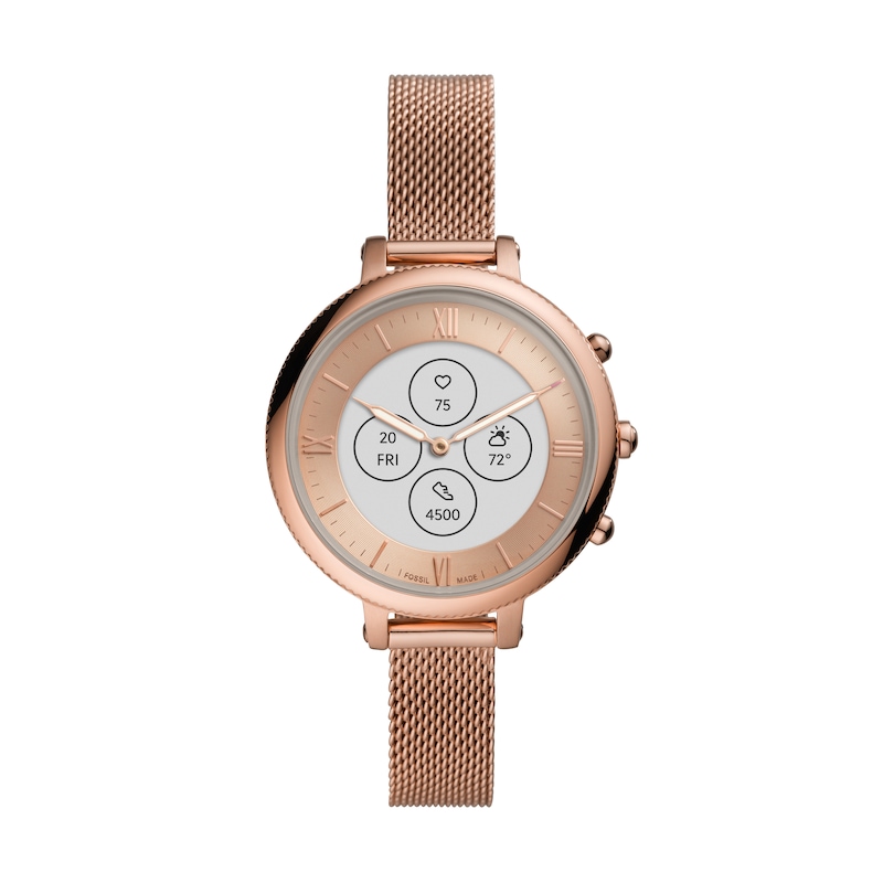 Main Image 1 of Fossil Monroe Ladies' Rose Gold Tone Hybrid Smartwatch