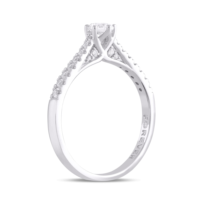 Main Image 2 of Engagement Ring The Forever Diamond 18ct White Gold 0.40ct Total Ring