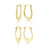 Thumbnail Image 1 of 9ct Yellow Gold Patterned & Heart Hoop Earrings Set Bauble