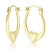 Thumbnail Image 3 of 9ct Yellow Gold Patterned & Heart Hoop Earrings Set