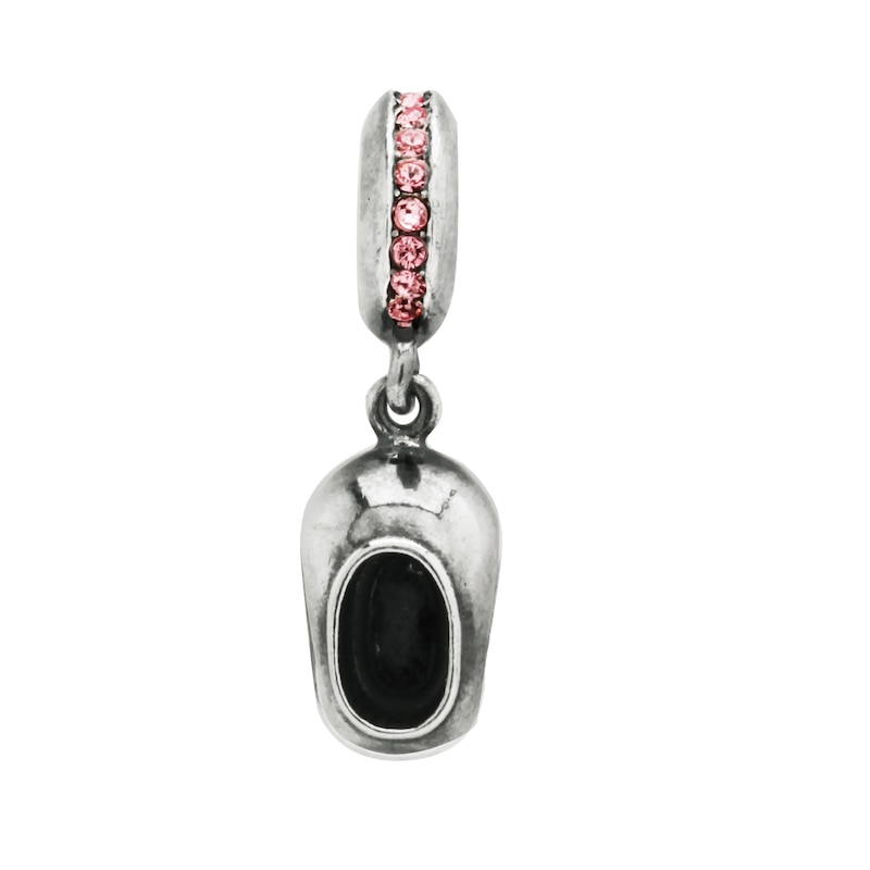 Main Image 1 of Charmed Memories Sterling Silver Pink Baby Shoe charm
