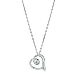 Silver Diamond Heart Pendant