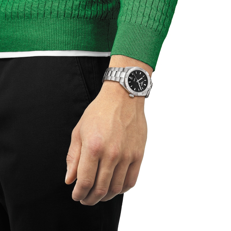 Main Image 4 of Tissot PR 100 Sport Men's Black Dial Stainless Steel Bracelet Watch