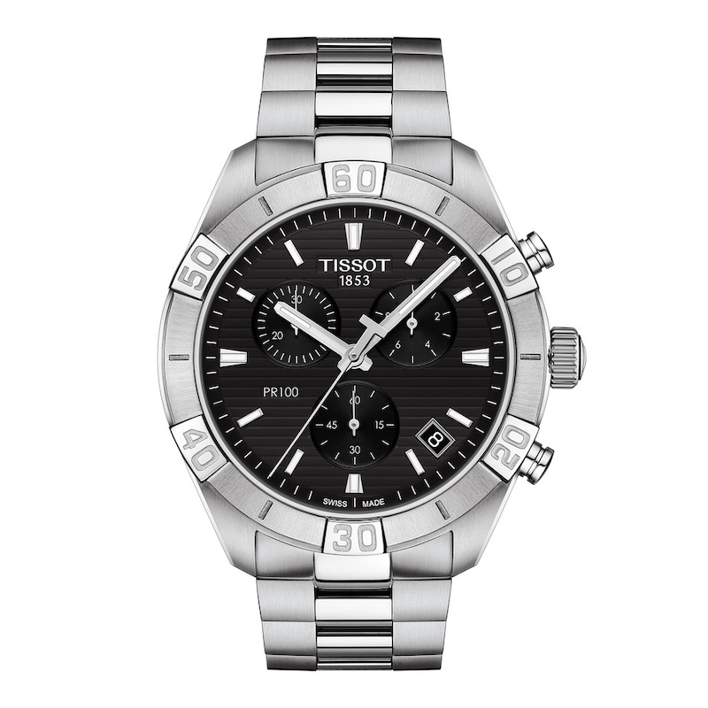 Tissot Sport Chic Men's Black Dial Stainless Steel Bracelet Watch