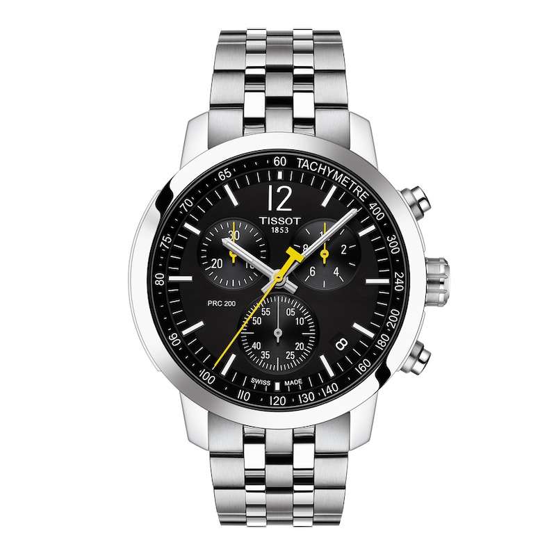 Main Image 1 of Tissot PRC 200 Chronograph Black Dial Stainless Steel Bracelet Watch