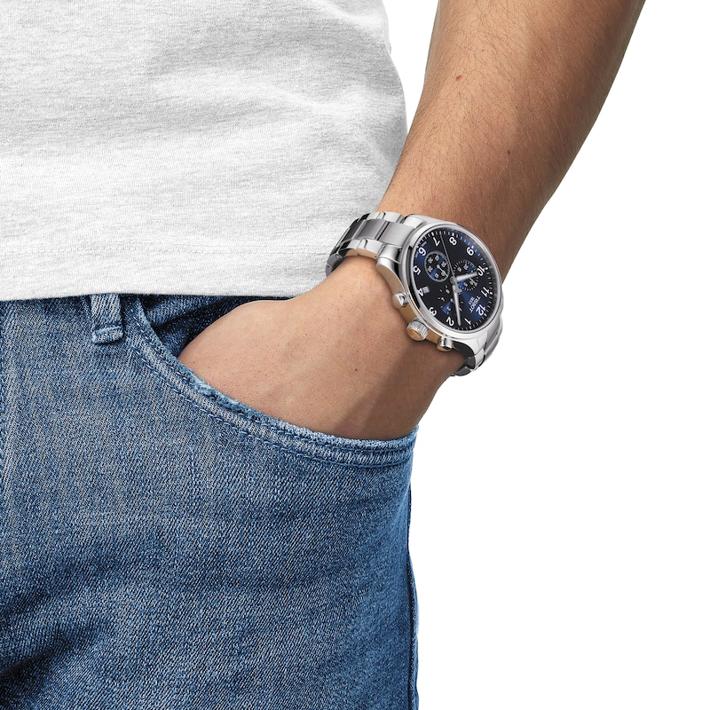 Main Image 2 of Tissot Chrono XL Men's Blue Dial Stainless Steel Bracelet Watch