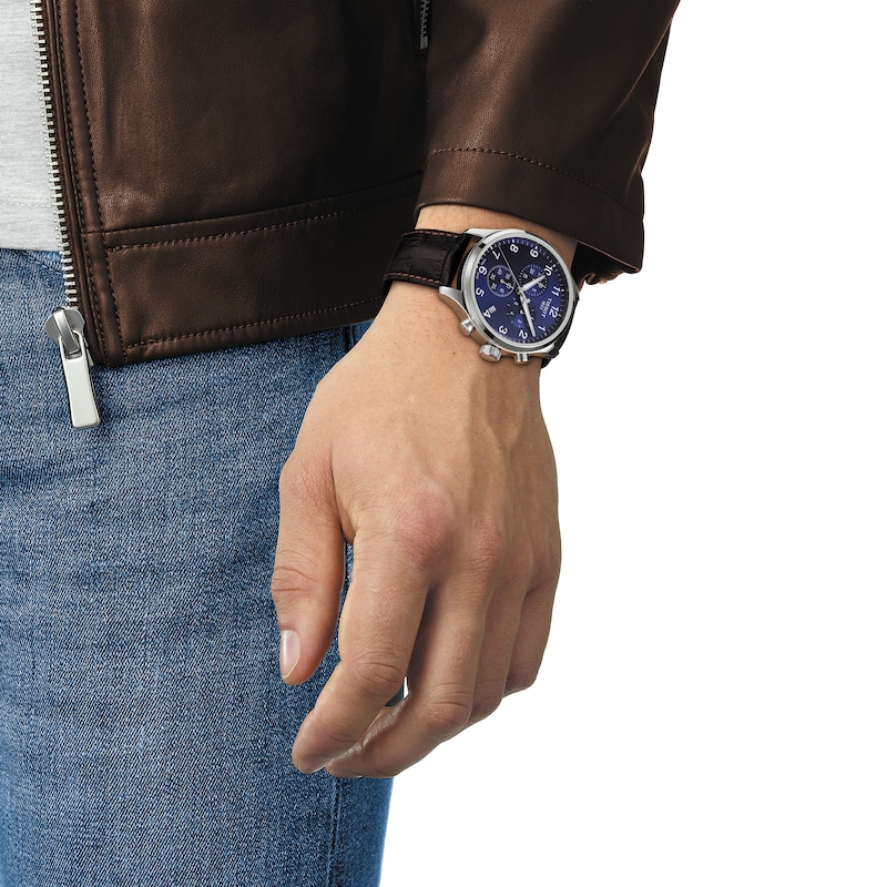 Tissot Chrono XL Men's Dark Brown Leather Strap Watch