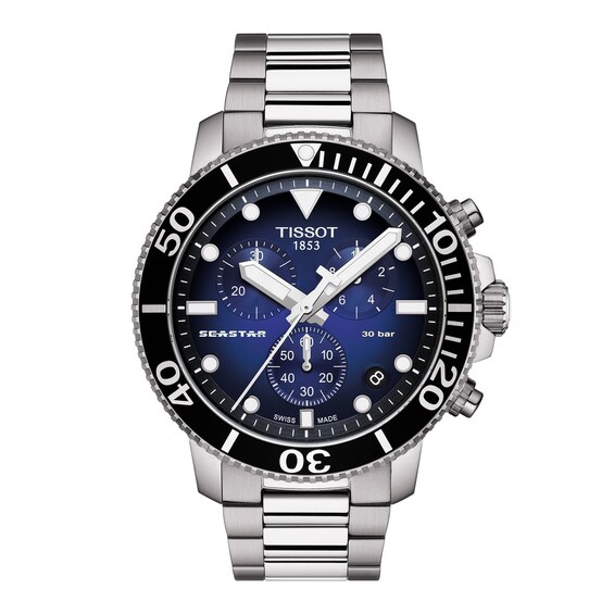 Tissot Seastar 1000 Blue Dial Chronograph Mens Steel Bracele
