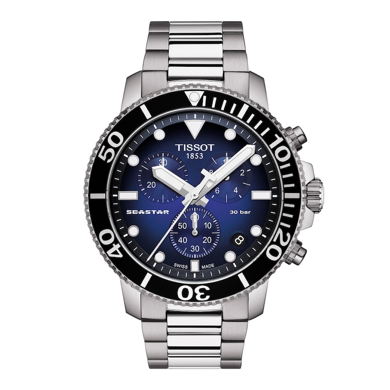 Tissot Seastar 1000 Blue Dial Chronograph Men's Steel Bracelet Watch