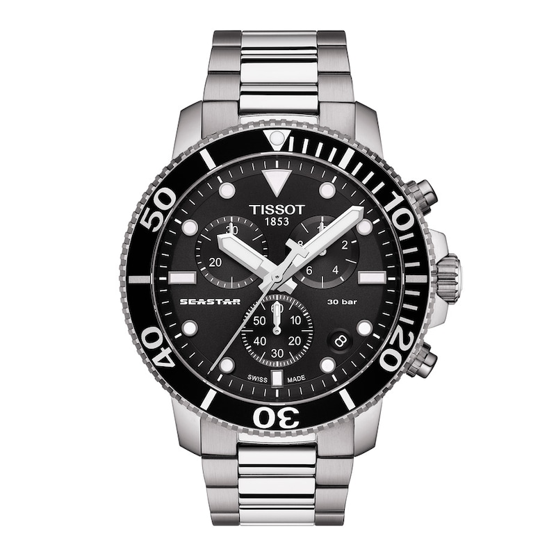 Main Image 1 of Tissot Seastar 1000 Black Dial Chronograph Men's Steel Bracelet Watch