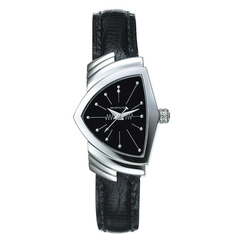 Main Image 1 of Hamilton Ventura Ladies' Black Leather Strap Watch