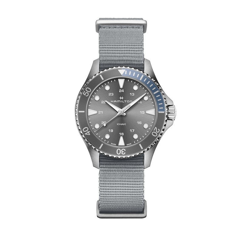 Hamilton Khaki Navy Scuba Quartz Grey Strap Watch