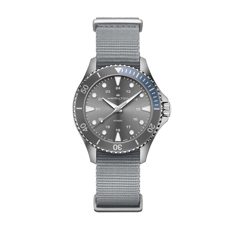 Hamilton Khaki Navy Scuba Quartz Grey Strap Watch