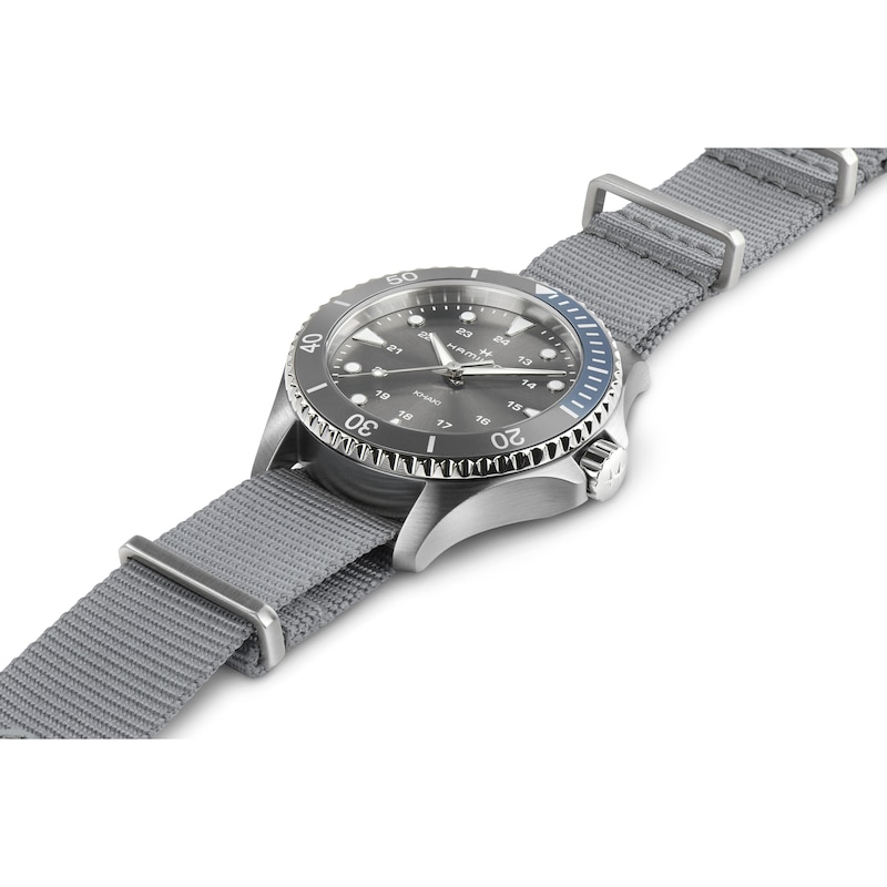 Hamilton Khaki Navy Scuba Quartz Grey Strap Watch