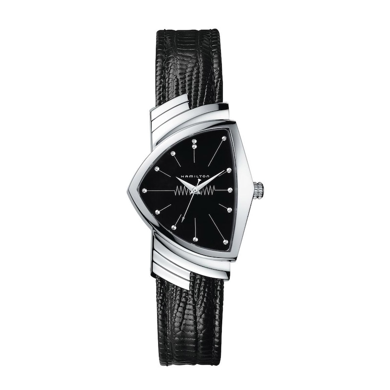 Main Image 1 of Hamilton Ventura Quartz Black Leather Strap Watch