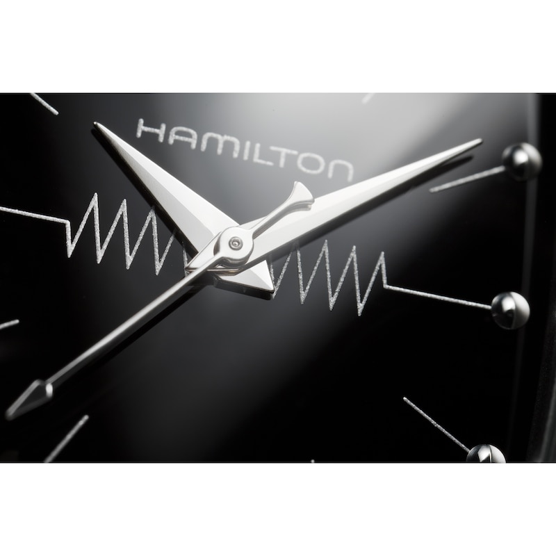 Main Image 7 of Hamilton Ventura Quartz Black Leather Strap Watch