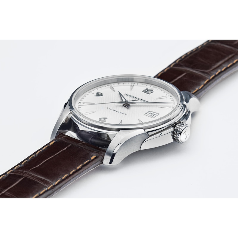Main Image 3 of Hamilton Jazzmaster Viewmatic Brown Leather Strap Watch