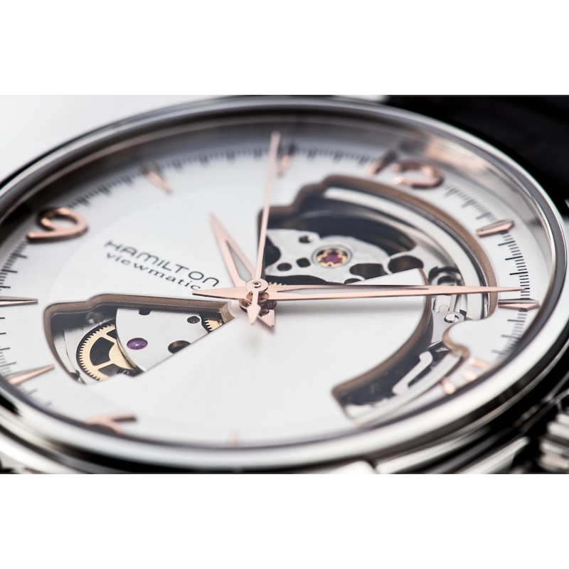 Main Image 7 of Hamilton Jazzmaster Men's Silver Open Dial Brown Leather Strap Watch