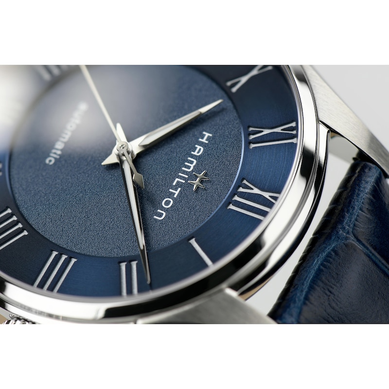 Hamilton Jazzmaster Automatic Blue Leather Strap Watch