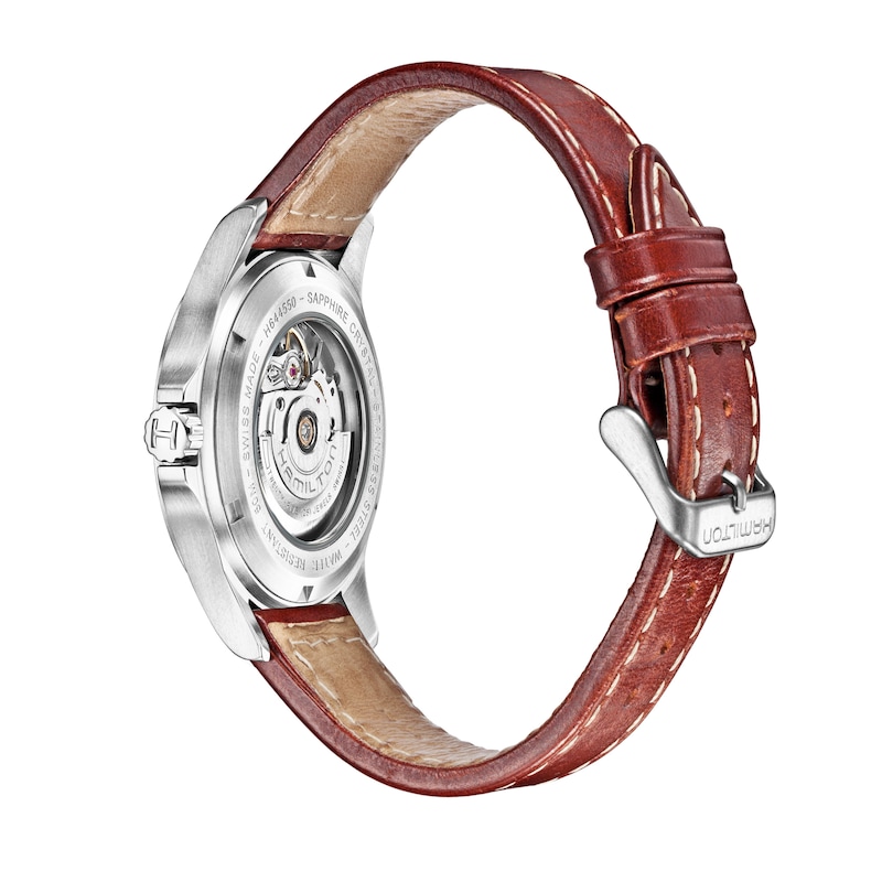 Hamilton Khaki Field King Automatic Brown Leather Strap Watch