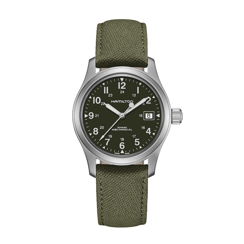 Hamilton Khaki Field Mechanical Green Fabric Strap Watch