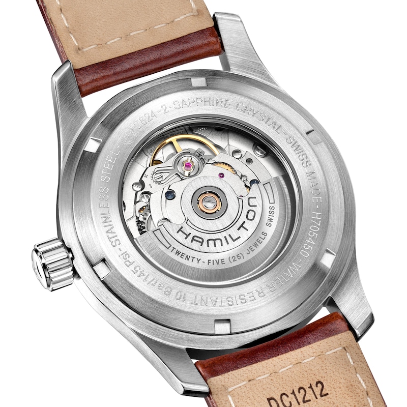 Hamilton Khaki Field Automatic Brown Leather Strap Watch
