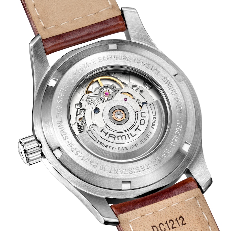 Main Image 3 of Hamilton Khaki Field Automatic Brown Leather Strap Watch