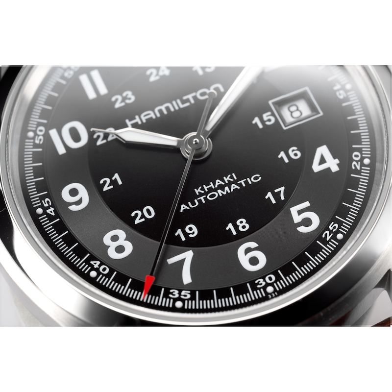 Main Image 4 of Hamilton Khaki Field Automatic Brown Leather Strap Watch